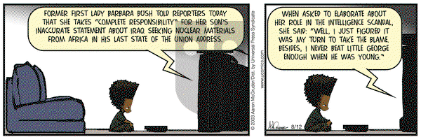 The Boondocks - Tuesday August 12, 2003 Comic Strip