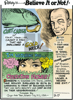 Ripley's Believe It or Not on Thursday September 17, 2009 Comic Strip