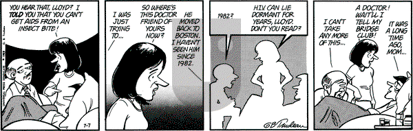 Doonesbury on Friday July 7, 1989 Comic Strip
