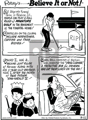Ripley's Believe It or Not on Saturday March 11, 2000 Comic Strip