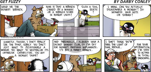 Get Fuzzy on Sunday March 22, 2009 Comic Strip