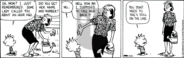 Calvin and Hobbes - Thursday August 26, 1993 Comic Strip