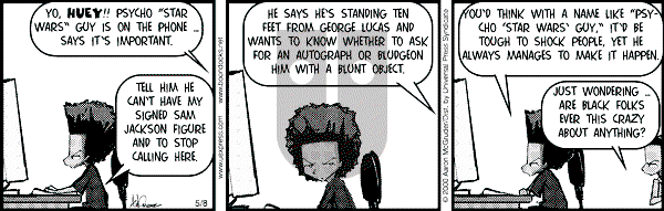 The Boondocks on Monday December 10, 2007 Comic Strip