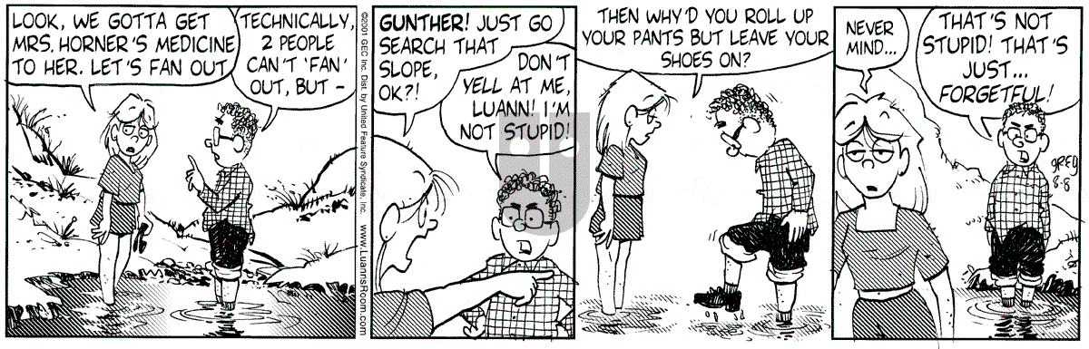 Luann - Wednesday August 8, 2001 Comic Strip