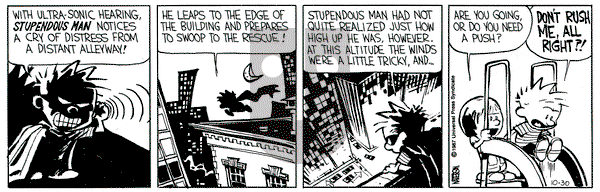 Calvin and Hobbes on Friday October 30, 1987 Comic Strip