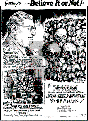 Ripley's Believe It or Not on Monday April 24, 2006 Comic Strip