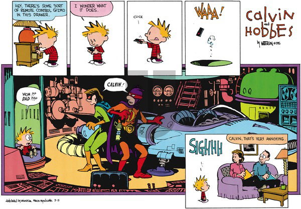 Calvin and Hobbes on Sunday March 19, 1995 Comic Strip