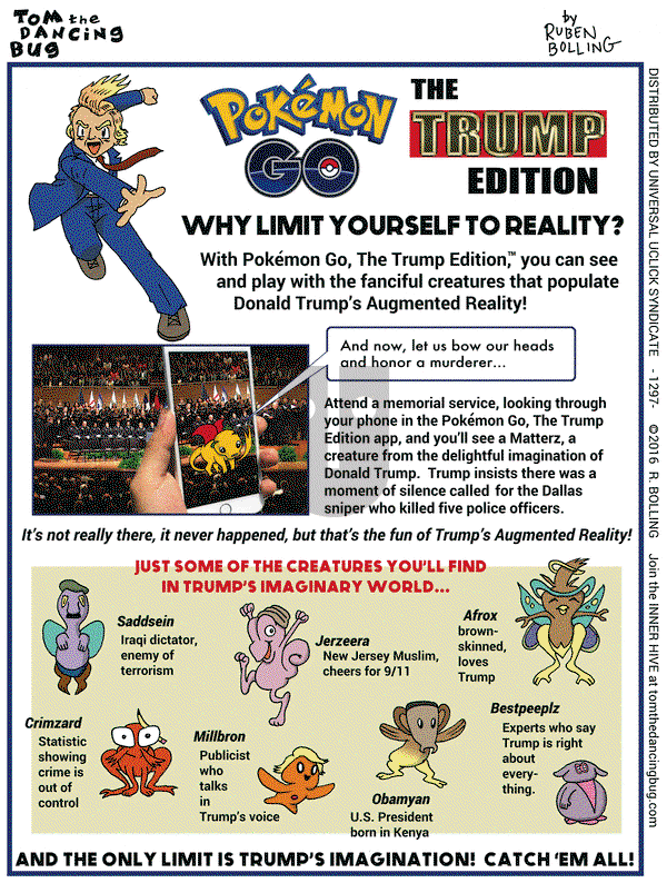 Tom the Dancing Bug - Friday July 22, 2016 Comic Strip