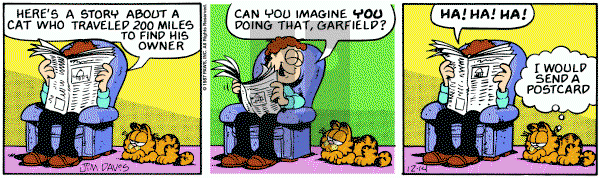 Garfield on Monday December 14, 1987 Comic Strip