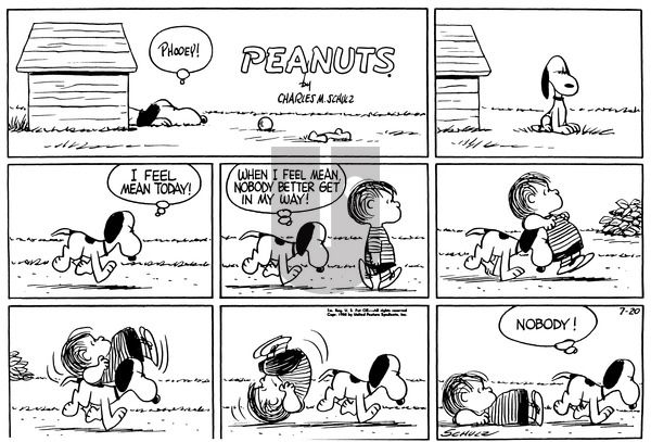 Peanuts on Sunday July 20, 1958 Comic Strip