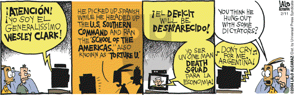 La Cucaracha on Wednesday February 11, 2004 Comic Strip