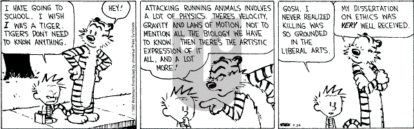 Calvin and Hobbes - Thursday September 24, 1992 Comic Strip