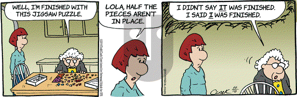 Lola on Monday October 10, 2016 Comic Strip