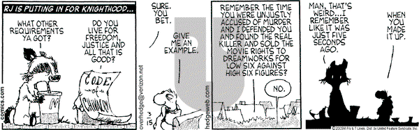 Over the Hedge on Tuesday March 15, 2005 Comic Strip