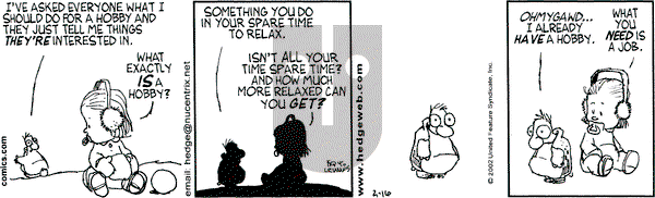 Over the Hedge on Saturday February 16, 2002 Comic Strip