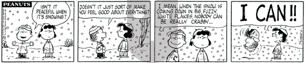 Peanuts on Thursday December 4, 1969 Comic Strip