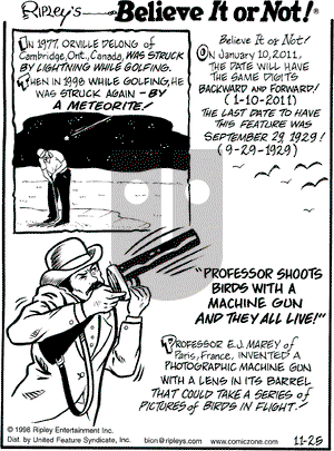 Ripley's Believe It or Not on Wednesday November 25, 1998 Comic Strip