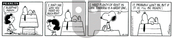 Peanuts - Thursday April 26, 1973 Comic Strip