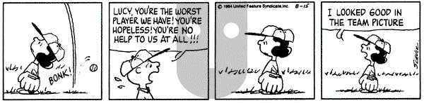 Peanuts on Wednesday August 15, 1984 Comic Strip