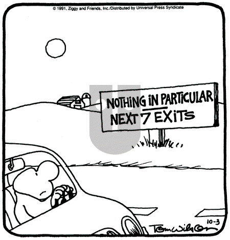 Ziggy - Thursday October 3, 1991 Comic Strip