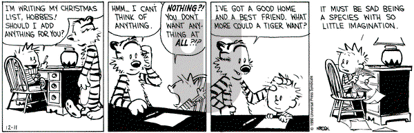 Calvin and Hobbes on Tuesday December 11, 1990 Comic Strip