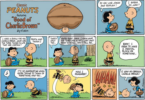 Peanuts on Sunday November 11, 2001 Comic Strip