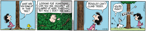 Peanuts - Wednesday July 17, 2002 Comic Strip