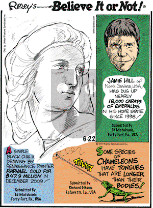 Ripley's Believe It or Not on Tuesday June 22, 2010 Comic Strip