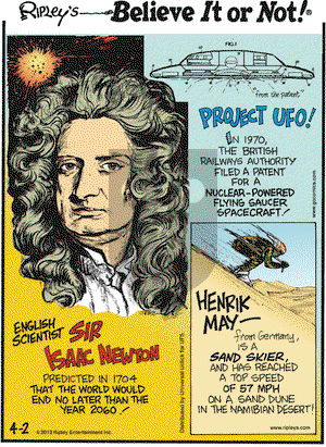 Ripley's Believe It or Not on Tuesday April 2, 2013 Comic Strip
