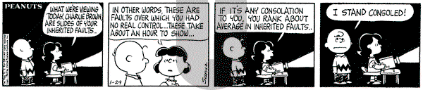 Peanuts on Wednesday January 29, 1964 Comic Strip