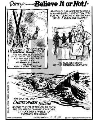 Ripley's Believe It or Not on Thursday October 14, 2004 Comic Strip