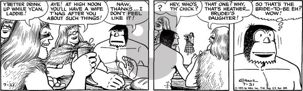 Alley Oop on Saturday July 21, 1973 Comic Strip