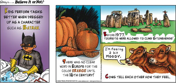Ripley's Believe It or Not - Sunday October 2, 2022 Comic Strip