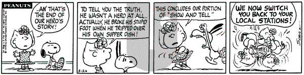 Peanuts on Friday March 26, 1976 Comic Strip