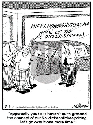 Close to Home on Monday September 9, 1996 Comic Strip