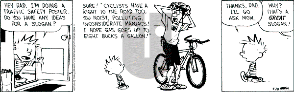 Calvin and Hobbes - Wednesday April 28, 1993 Comic Strip