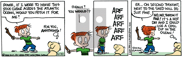 Red and Rover on Saturday June 30, 2001 Comic Strip