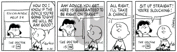 Peanuts on Wednesday October 13, 1993 Comic Strip