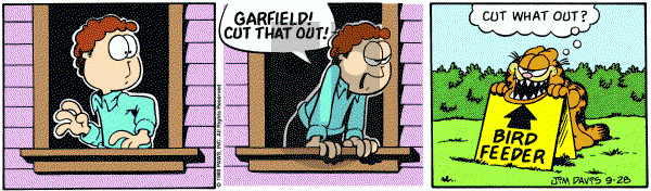 Garfield on Wednesday September 28, 1988 Comic Strip
