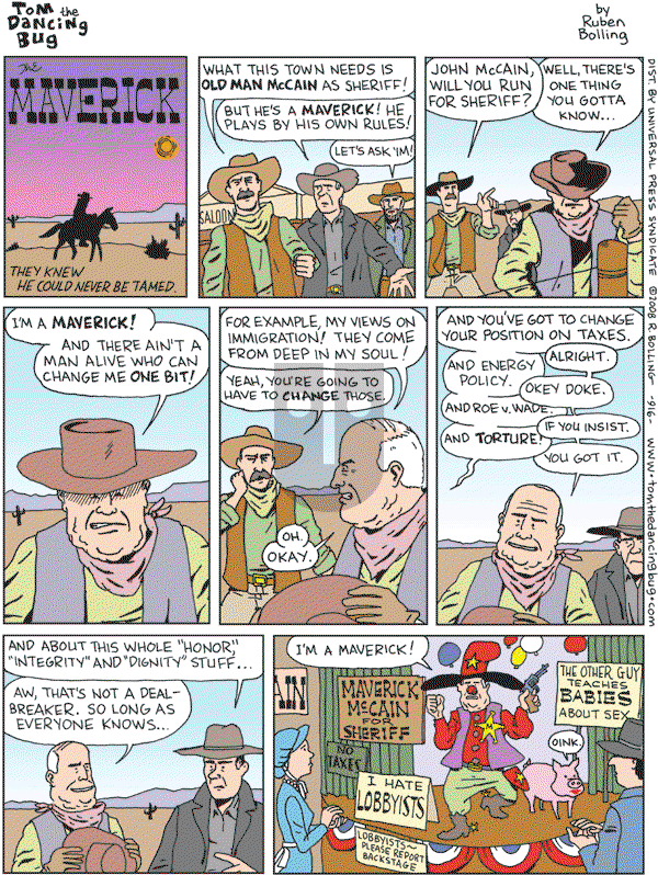 Tom the Dancing Bug on Saturday September 20, 2008 Comic Strip