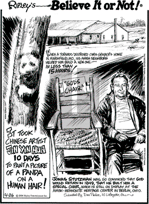 Ripley's Believe It or Not on Wednesday April 26, 2006 Comic Strip