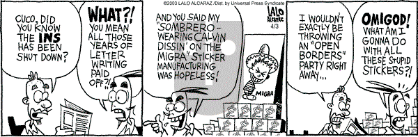 La Cucaracha on Thursday April 3, 2003 Comic Strip