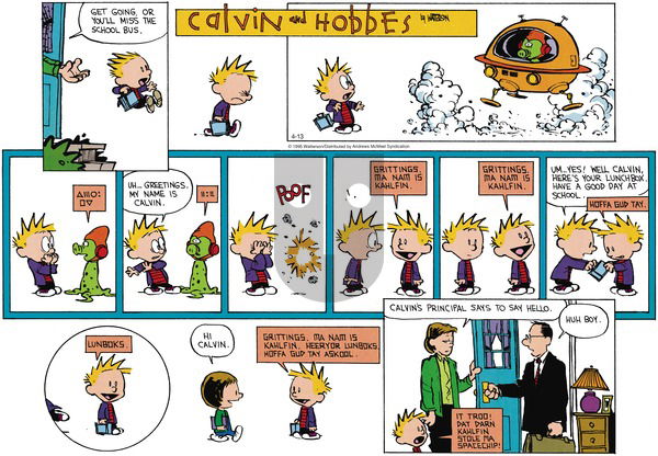 Calvin and Hobbes on Sunday April 13, 2025 Comic Strip