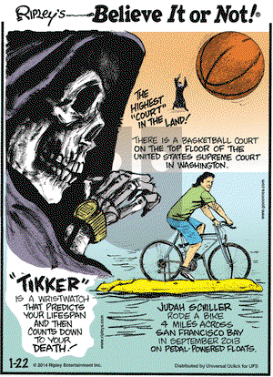 Ripley's Believe It or Not on Wednesday January 22, 2014 Comic Strip