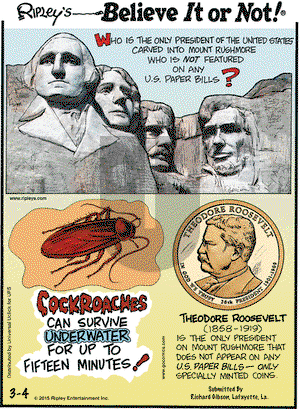 Ripley's Believe It or Not on Wednesday March 4, 2015 Comic Strip