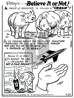 Ripley's Believe It or Not on Tuesday April 29, 1997 Comic Strip