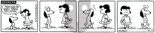 Peanuts on Tuesday September 17, 1957 Comic Strip