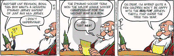 Cleats on Wednesday December 5, 2007 Comic Strip