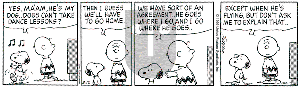 Peanuts on Thursday August 12, 1999 Comic Strip
