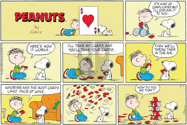 Peanuts - Sunday March 7, 1999 Comic Strip